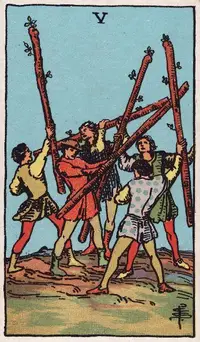 Five of Wands tarot card