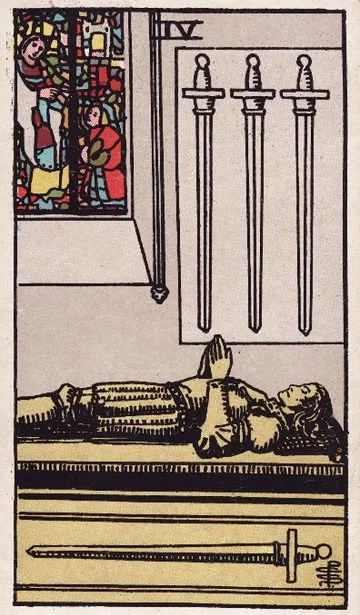 Four of Swords tarot card from the Rider-Waite-Smith deck