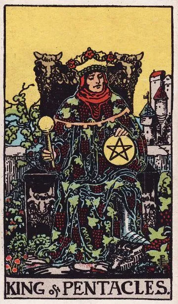 King of Pentacles tarot card from the Rider-Waite-Smith deck