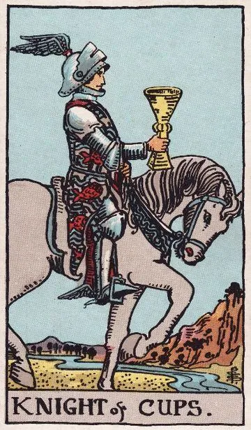 Knight of Cups tarot card from the Rider-Waite-Smith deck