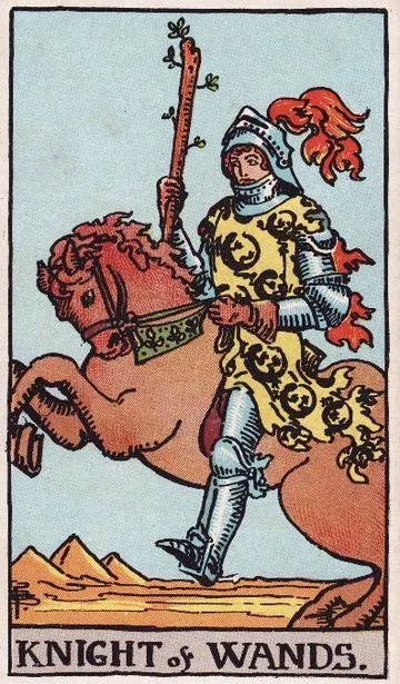 Knight of Wands tarot card from the Rider-Waite-Smith deck