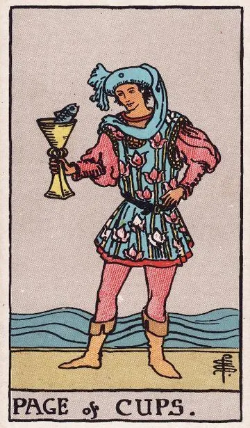 Page of Cups tarot card from the Rider-Waite-Smith deck