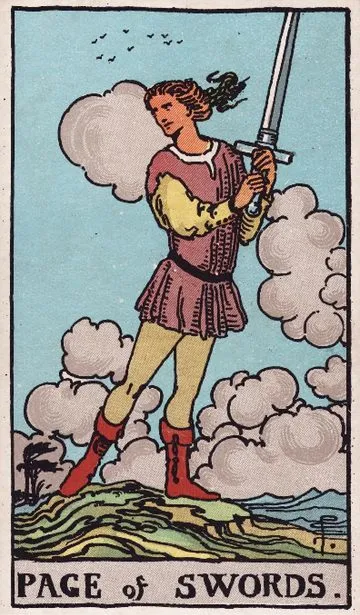 Page of Swords tarot card from the Rider-Waite-Smith deck