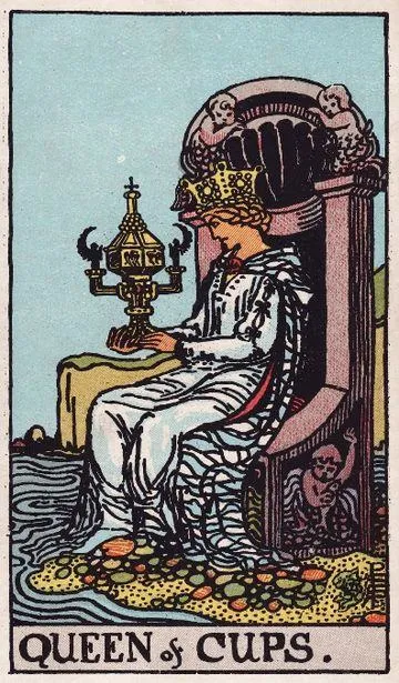 Queen of Cups tarot card from the Rider-Waite-Smith deck