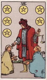 Six of Pentacles tarot card