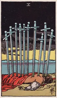 Ten of Swords tarot card