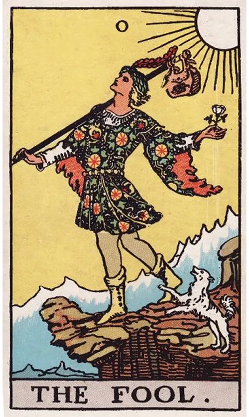 The Fool tarot card from the Rider-Waite-Smith deck