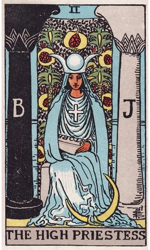 The High Priestess tarot card from the Rider-Waite-Smith deck