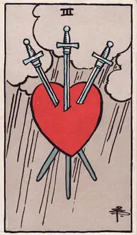 Three of Swords tarot card